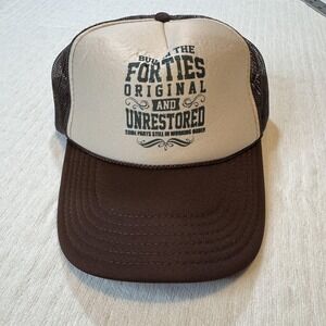 Vtg Otto Hat Cap Snap Back Rope Foam Brown Tan Mesh Trucker Funny Graphic Gift